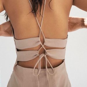 Zara - Linen Blend Midi Dress - XS